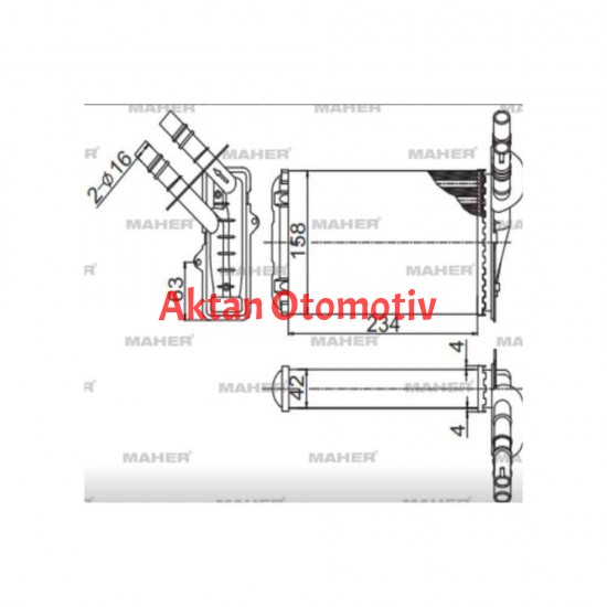 RADYATÖR KALORİFER CLIO II  98-05 / SYMBOL II 08-12 / SYMBOL I 98-08 THALIA MEKANİK