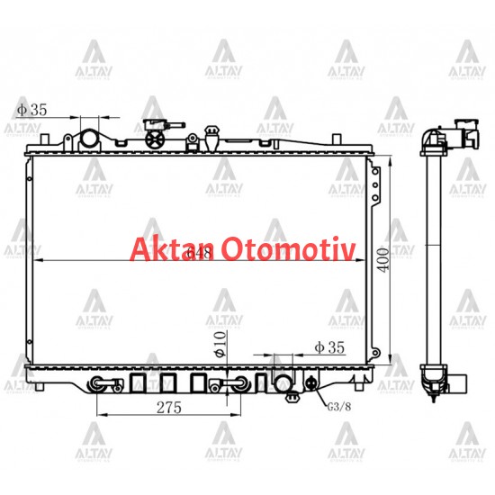 RADYATÖR SU 626    88-92 1.6 - 2.0 A-T BRAZING