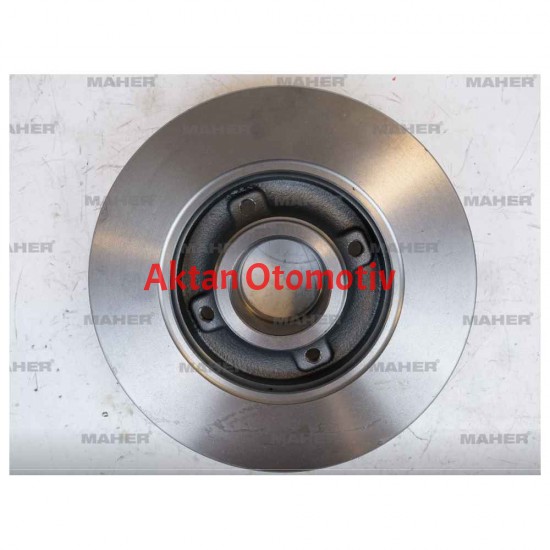 FREN DİSKİ 307 00-07 / 207 06-12 / C4 04-09 / DS3 09-13 ARKA DÜZ ABSLİ PORYALI RULMANSIZ 249-4