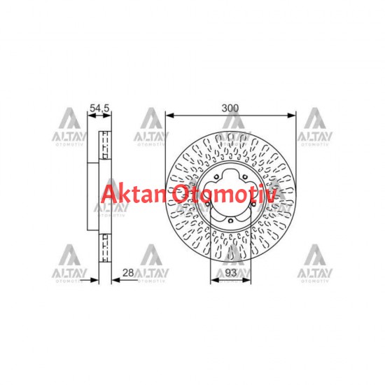 FREN DİSKİ TRANSIT 06-14 / V347 ARKADAN İTİŞLİ ÖN HAVALI 300-5
