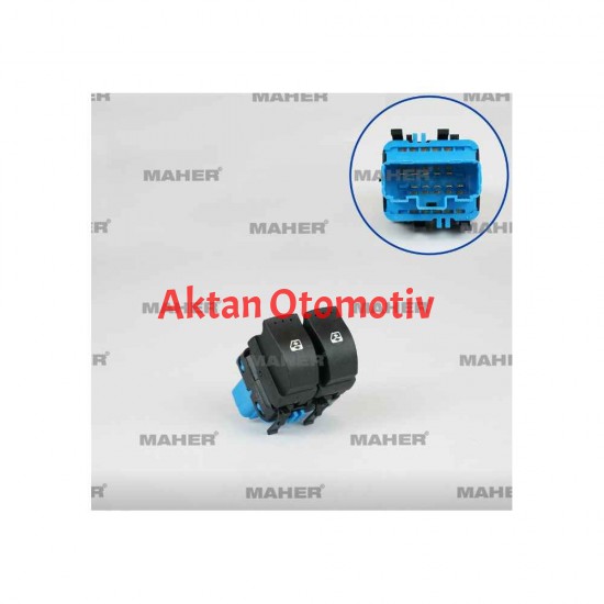 DÜĞME CAM AÇMA KANGOO III / MASTER III / MOVANO 10= (ÇİFTLİ) MAVİ SOL