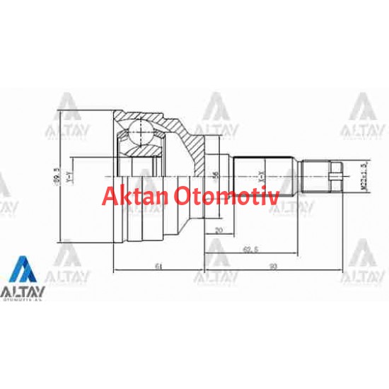 AKS KAFASI DIŞ 626    88-92 2.0 / 26X56X25