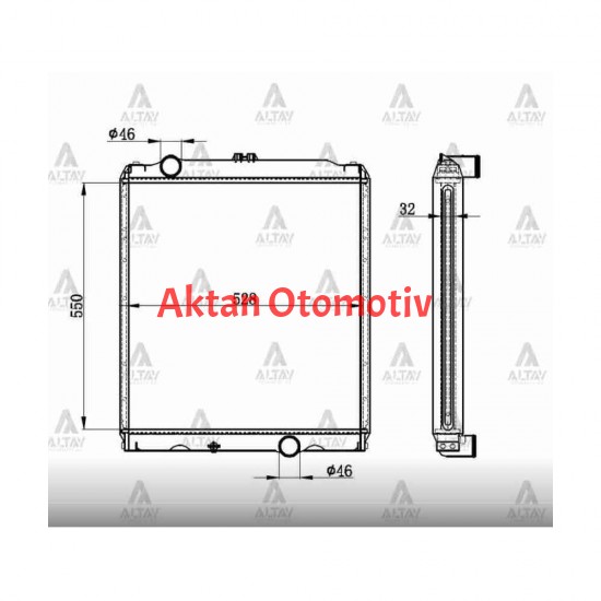 RADYATÖR SU CANTER 659 7.5 TON 32mm M-T BRAZING