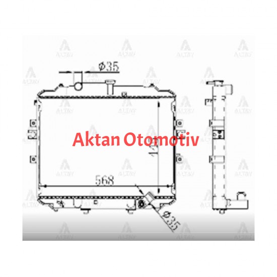 RADYATÖR SU H-100 KAMYONET 05-18 26mm M-T BRAZING