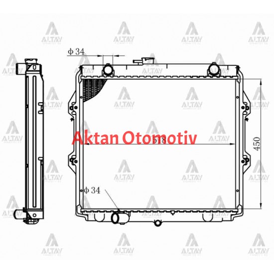 RADYATÖR SU HILUX  98-05 2.4cc 26mm M-T BRAZING
