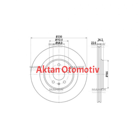 FREN DİSKİ A4 07-19 / A5 07-17 / Q5 08-17 ARKA HAVALI 330-5
