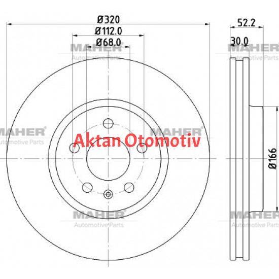 FREN DİSKİ A4 07-16 / A5 07-17 / Q5 08-17 ÖN HAVALI 320-5