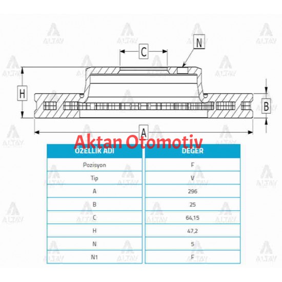 FREN DİSKİ ACCORD 09-15 / ÖN HAVALI 296-5