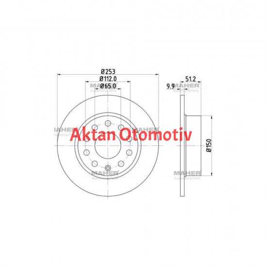 FREN DİSKİ CADDY 10-15 1.6 TDI / GOLF6 08-12 / 1.6 TDI 1.4 TSI ARKA DÜZ 255-5