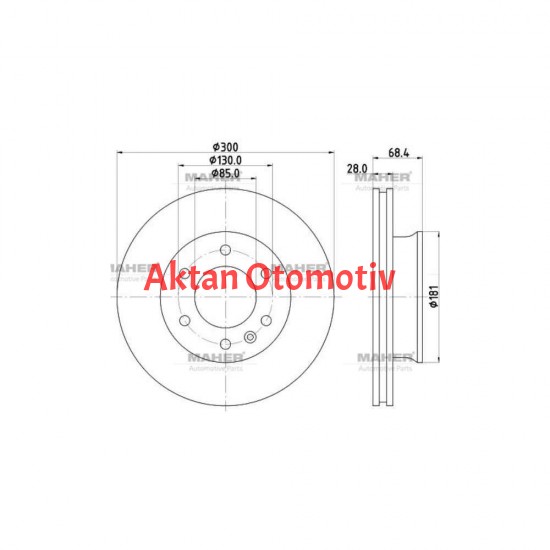 FREN DİSKİ CRAFTER 06-17 / SPRINTER 06-17 W906 / ÖN HAVALI TEK TEKER 300-6