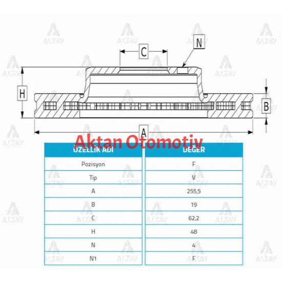 FREN DİSKİ GETZ 03-11 DİZEL / ÖN HAVALI 256-4