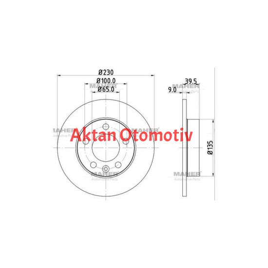 FREN DİSKİ GOLF4  98-03 / BORA 98-03 / POLO 02-09 / A3 97-03 / TOLEDO 99-05 / ARKA DÜZ 232-5