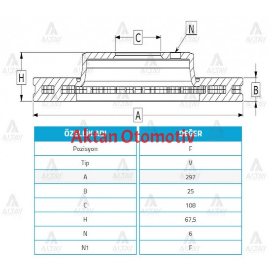 FREN DISKI COROLLA 13-18 / AURIS 13-18 / ÖN HAVALI 277-5