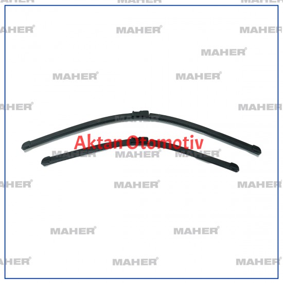 SILECEK SÜPÜRGESI TAKIM CADDY 04-10 / OCTAVIA 04-12 / A3 02-04 / GOLF5 03-05 / JETTA 05-06 TEK DELIK 24+19 AM462S (600mm+480mm)