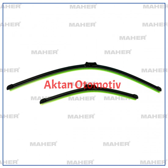 SİLECEK SÜPÜRGESİ TAKIM BERLİNGO 08= / PARTNER 08= / P208 / P2008 12= / FIESTA 12= / LEON 12= / IBIZA 17= / C3 AIRCROS 17= / CROSLAND X 17= 16mm BUTON 26+26 A414S / RIO 20= (650mm+400mm)