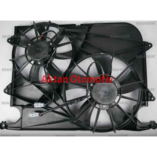 FAN MOTORU (SU+ KLIMA)RADYATÖR DAVLUMBAZLI ÇİFTLİ CHEVROLET CAPTIVA C100 2.0D 2006-2012 / ANTARA