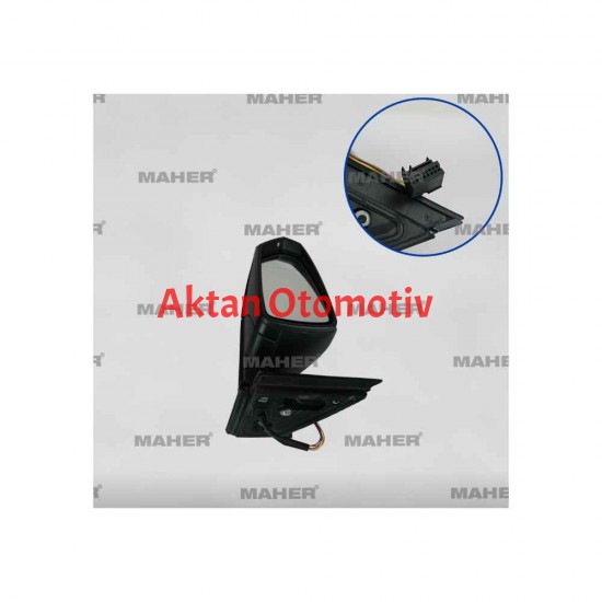 AYNA DIŞ DİKİZ POLO 17= ELEKTRİKLİ, ISITMALI, SİNYALLİ, ASTARLI SOL