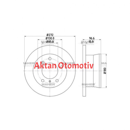 FREN DİSKİ LT35  97-06 / SPRINTER 97-06 / 2.5TDI ANJ-AVR ARKA DÜZ 272-5