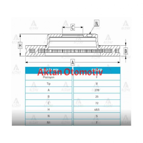 FREN DİSKİ MAZDA 3 03-13 / ÖN HAVALI 278-5