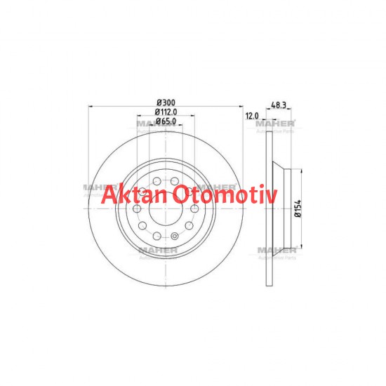 FREN DİSKİ PASSAT / Q3 / TIGUAN / SUPERB 15= ARKA 300MM