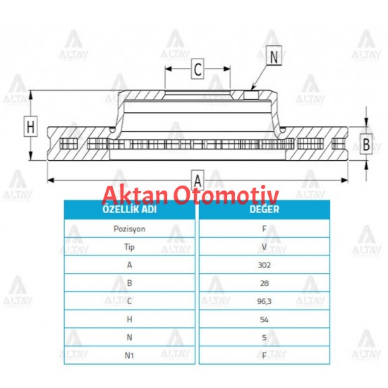 FREN DİSKİ SORENTO 02-10 / ÖN HAVALI 302-5
