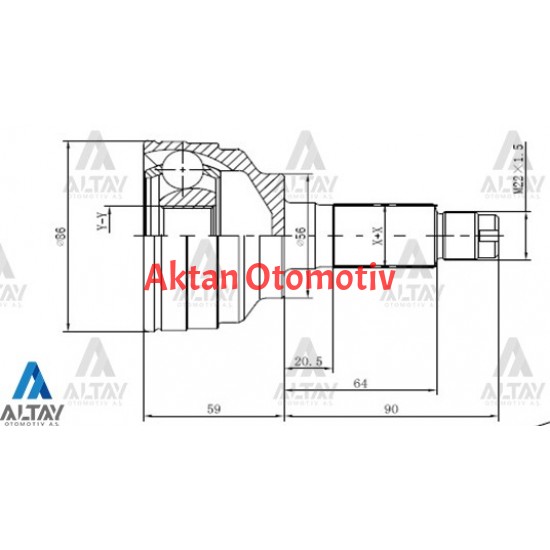 AKS KAFASI DIŞ 626  92-97 2.0 / 28X56X23