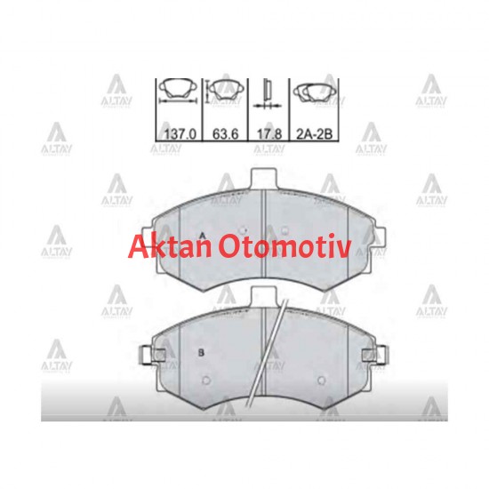 FREN BALATA ELANTRA 01-03 / GETZ 08 DİZEL / MATRIX 06-11 / SONATA 2.4 ÖN