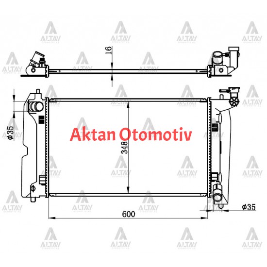 RADYATÖR SU COROLLA 02-07 / AVENSIS 03-08 3ZZ M-T BRAZING VİDALI TİP