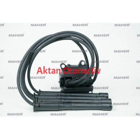 ATEŞLEME BOBİNİ CLIO III 05-12 1.2 16V / CLIO II 98-05 1.2 16V / TWINGO 93-07 1.2 / CLIO IV 12= 1.2 16V / 4 CIVATALI BUJI KABLOLU D4F