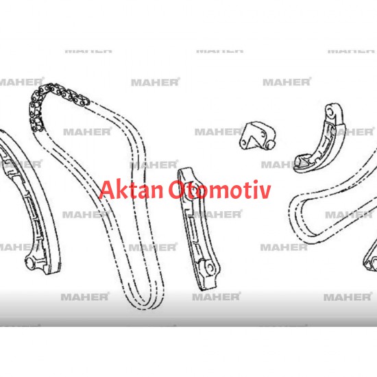 EKSANTRİK ZİNCİR SETİ HILUX 14-20 GUN125 - GUN126 - GUN135/ 2.4cc - 2.8cc/ 1GDFTV - 2GDFTV (8 PARÇA)