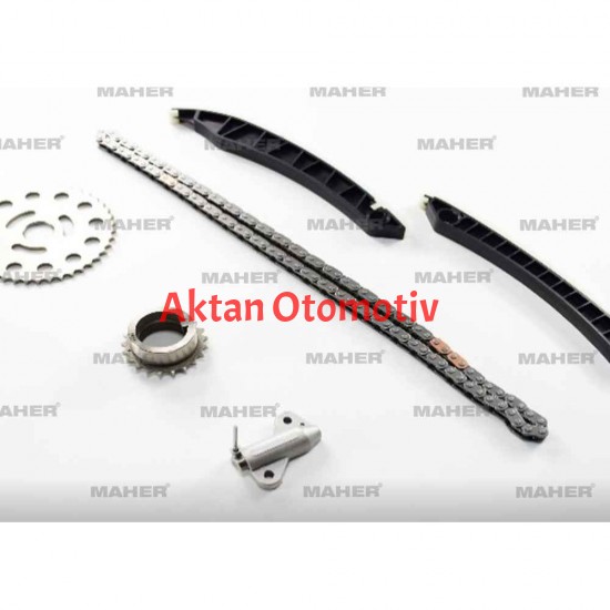 EKSANTRIK ZINCIR SETI QASHQAI 13= / X-TRAIL 13= / KADJAR 16= / MEGANE 11= / SCENIC 11= / ESPACE V / FLUENCE / KADJAR / 1.6DCI R9M DIZEL (6 PARÇA) (DİŞLİ YÜKSEKLİK 33mm)