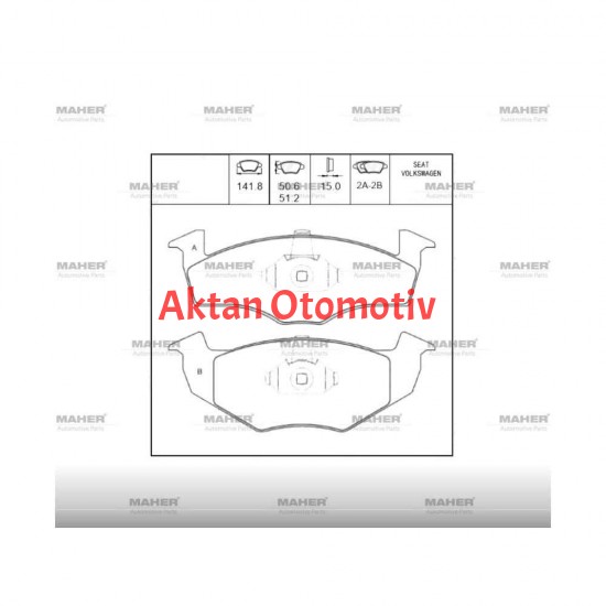 FREN BALATA POLO  94-99 / POLO CLASSIC 99-01 / TOLEDO 91-99 15MM ÖN