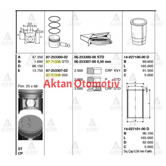 GÖMLEK E-2200 86-92 / BESTA 92= STD