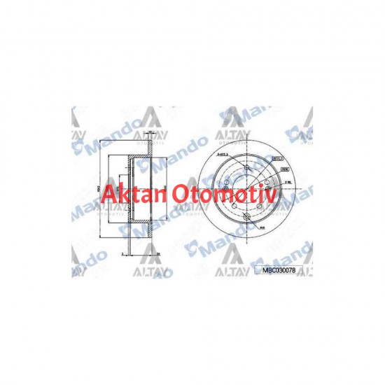 FREN DISKI CERATO / SOUL 11= / ARKA DÜZ 262-5 (ADET)