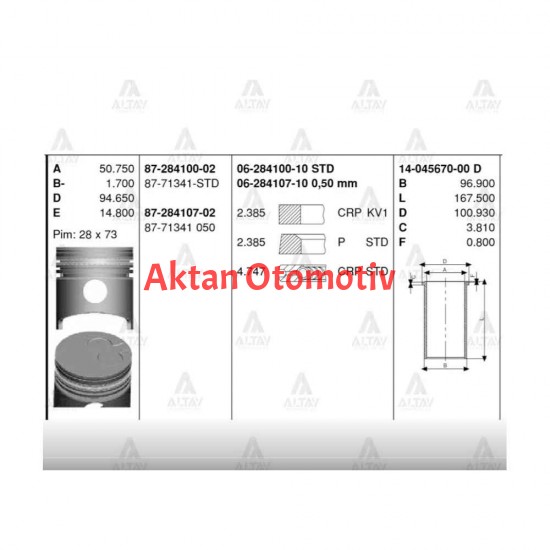 GÖMLEK CERES 92-99 2.2 STD