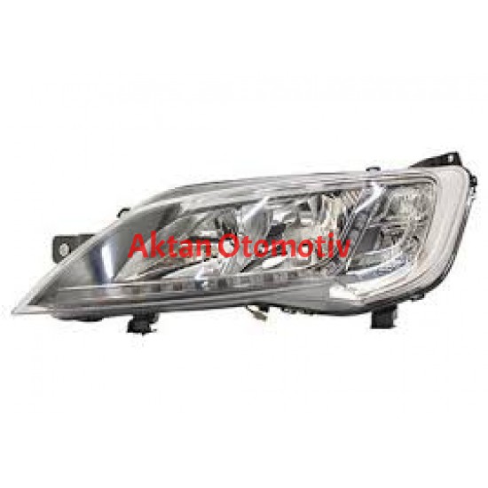 FAR DUCATO MAXI / BOXER / JUMPER 14= LED FAR SOL BALLAST MOTORLU KROM ÇERÇEVE