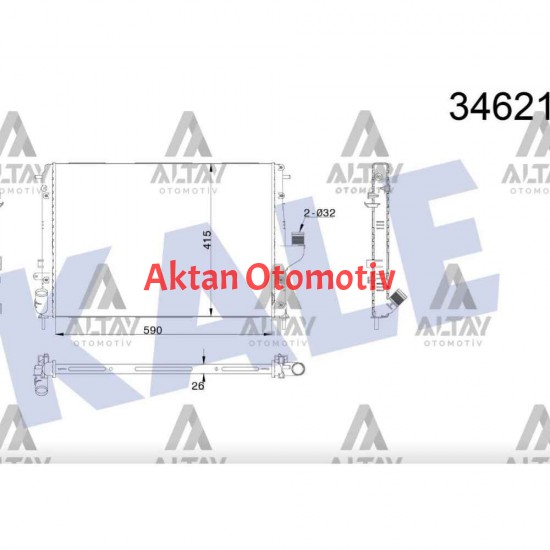 RADYATÖR SU LOGAN 04-12 / LOGAN MCV 07-13 / SANDERO 08-13 / DUSTER 12= / 1.5 DCI M-T BRAZING