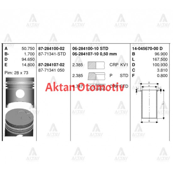 SEGMAN CERES 92-99 / 2.2 STD