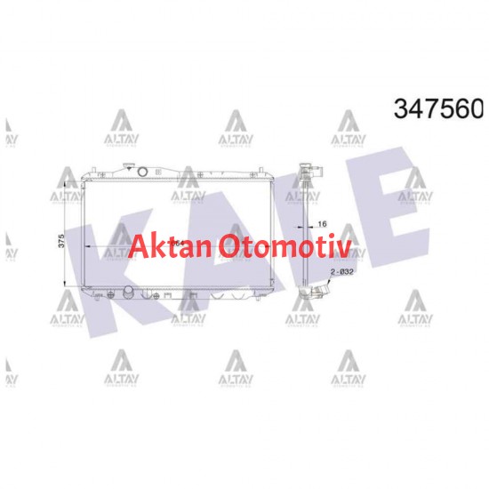 RADYATÖR SU CIVIC 12-16 FB7 / 16mm MT BRAZING