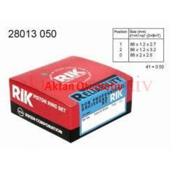 SEGMAN RAV-4 01-05 2.0 /   86.50mm / 1AZFE / 0.50 TAKIM