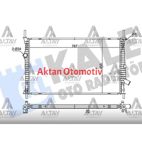 RADYATÖR SU TRANSIT V-363 / TOURNEO / CUSTOM 15= 2.0FWD AT/MT BRAZING