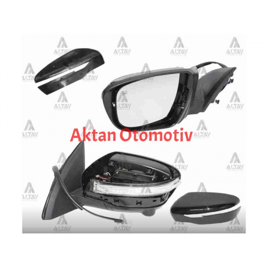 AYNA DIŞ DİKİZ QASHQAI 14= ELEKTRİKLİ SİNYALLİ ISITMALI OTOMATİK KATLANIR (KAMERALI) 13 PIN SOL
