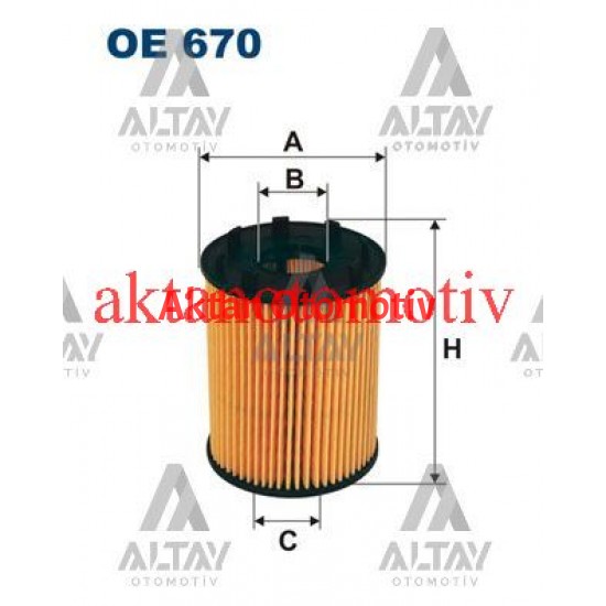 YAĞ FİLTRESİ ALBEA / DOBLO / PALIO / FIORINO / G.PUNTO / ASTRA H / CORSA / COMBO Z13DTH-Z13DTJ (TIRNAKLI TİP)