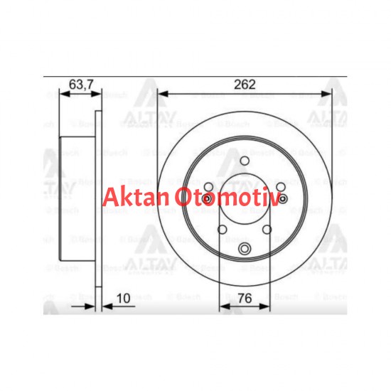 FREN DİSKİ CERATO / SOUL 11= / ARKA DÜZ 262-5