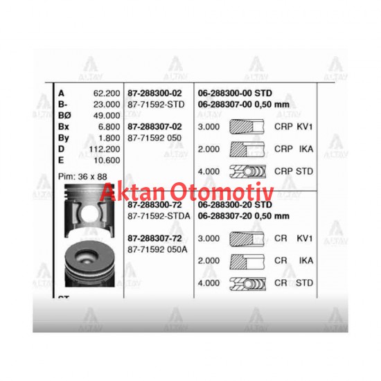 PİSTON SEGMANLI CANTER 659 TURBO 050