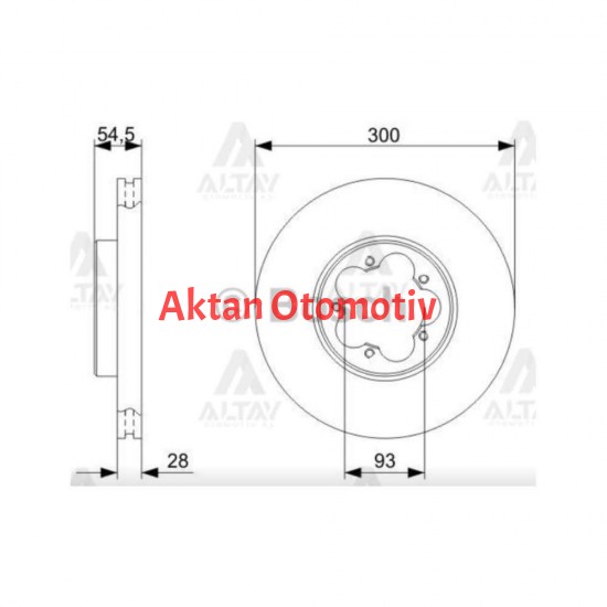 FREN DİSKİ TRANSIT V347 06-14 /  200PS ARKADAN İTİŞLİ ÖN HAVALI 300-5