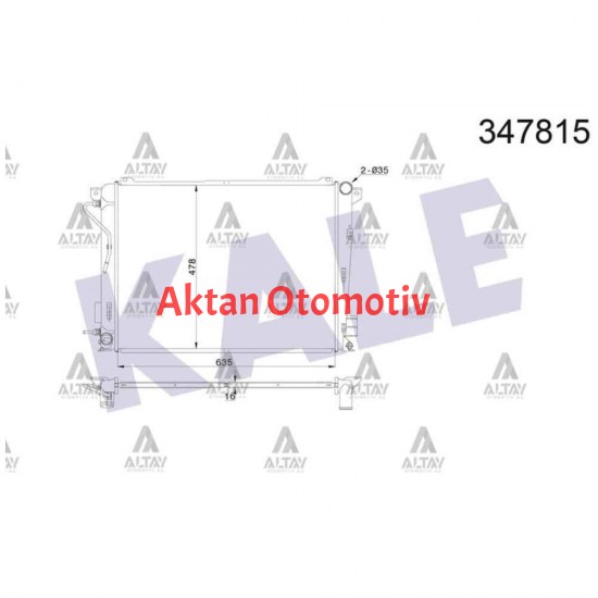 RADYATÖR SU SONATA 06-10 2.0 DİZEL 16mm A-T BRAZING