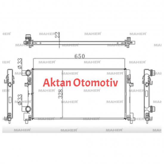 RADYATÖR SU GOLF7 / A3 / LEON 13= CJZA-CJZB-CLHB-CRKB-CRKA 1.2TSI-1.6 TDI BRAZING