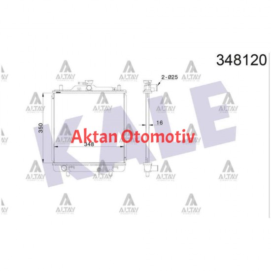 RADYATÖR SU CARRY 98-01 1.3 16mm M-T BRAZING