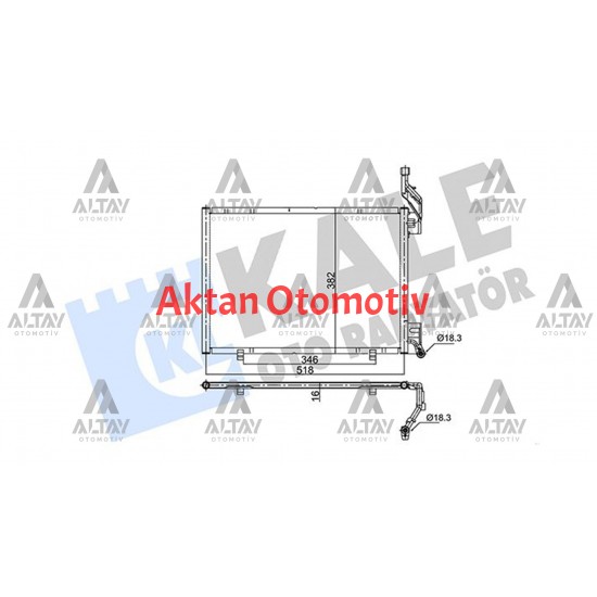 RADYATÖR KLİMA COURIER 14= 1.6TDCI 540X357X16 MM